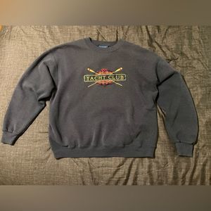 Vintage Oarsman 913 Gray Yacht Club Long Sleeve Pullover Crew Neck